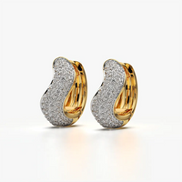 Sculpted Chunky Pave Huggie Hoops