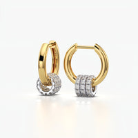 Pavé Bead Charm Hoop Earrings