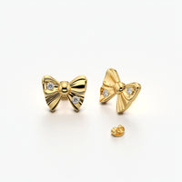 Tiny Sculpted Bow Stud Earrings