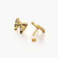 Tiny Sculpted Bow Stud Earrings