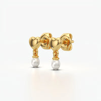 Puffy Heart Pearl Earrings