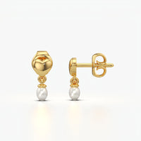 Puffy Heart Pearl Earrings
