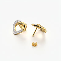 Heart Knot Pavé Stud Earrings