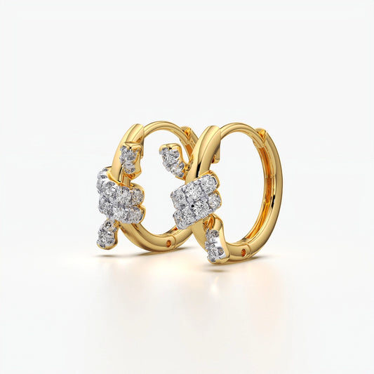Pavé Knot Huggie Hoop Earrings