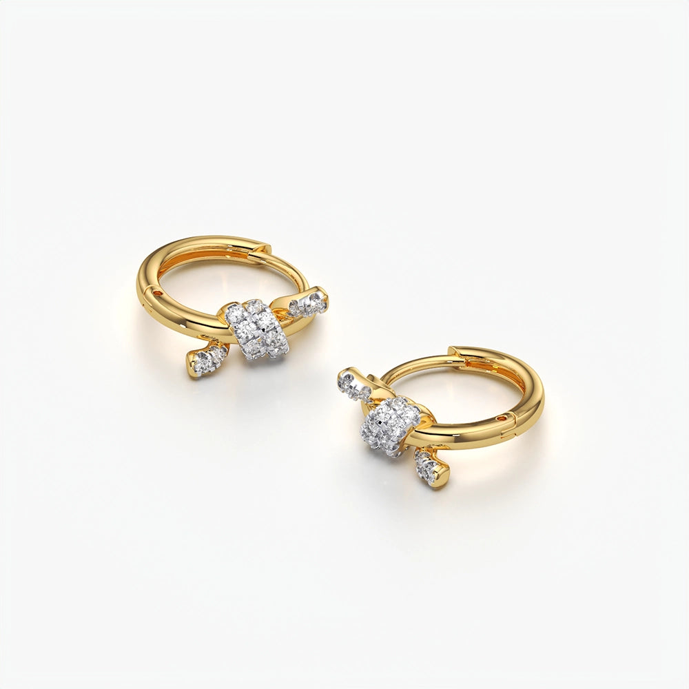 Pavé Knot Huggie Hoop Earrings