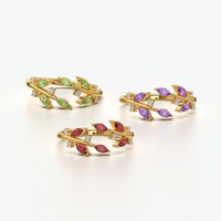 Adjustable Leaf Vine Wrap Ring