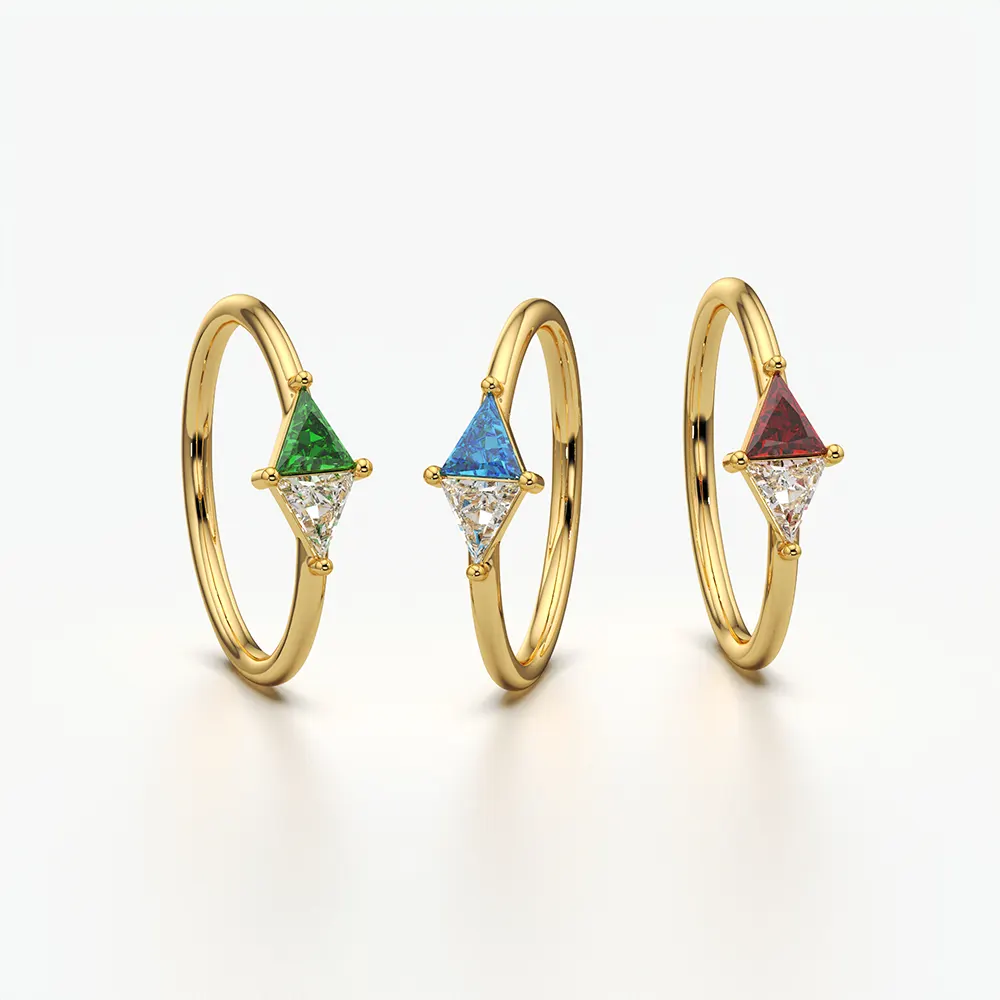 Toi et Moi Trillion Cut Two Stone Ring