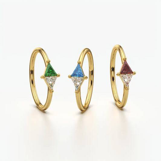 Toi et Moi Trillion Cut Two Stone Ring