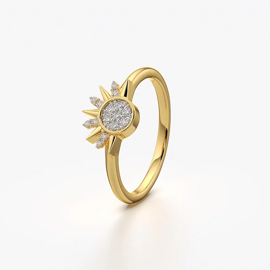 Sunburst Pavé Stacking Ring