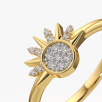 Sunburst Pavé Stacking Ring