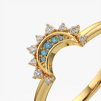 Crescent Moon Halo Stacking Ring