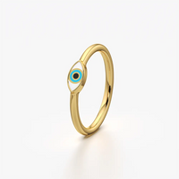 Marquise Enamel Evil Eye Stacking Ring