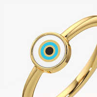 Round Enamel Evil Eye Ring