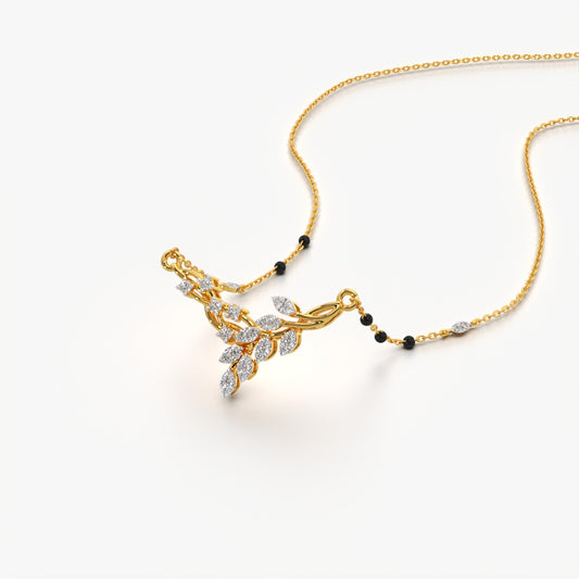 Crystal Leaf Vine Mangalsutra