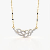 Intertwined Leaf Moissanite Mangalsutra Necklace