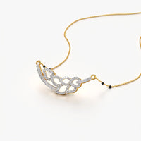 Intertwined Leaf Moissanite Mangalsutra Necklace