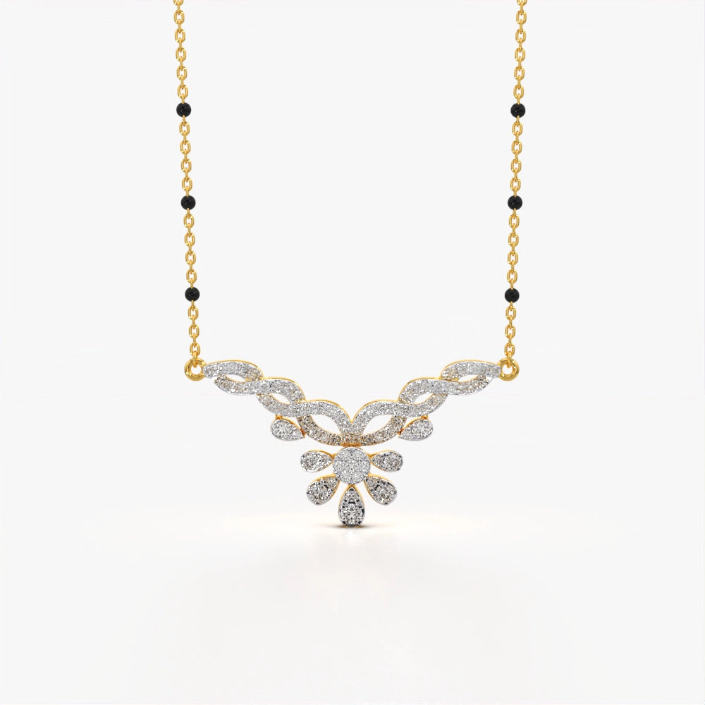 Crystal Floral Vine Mangalsutra