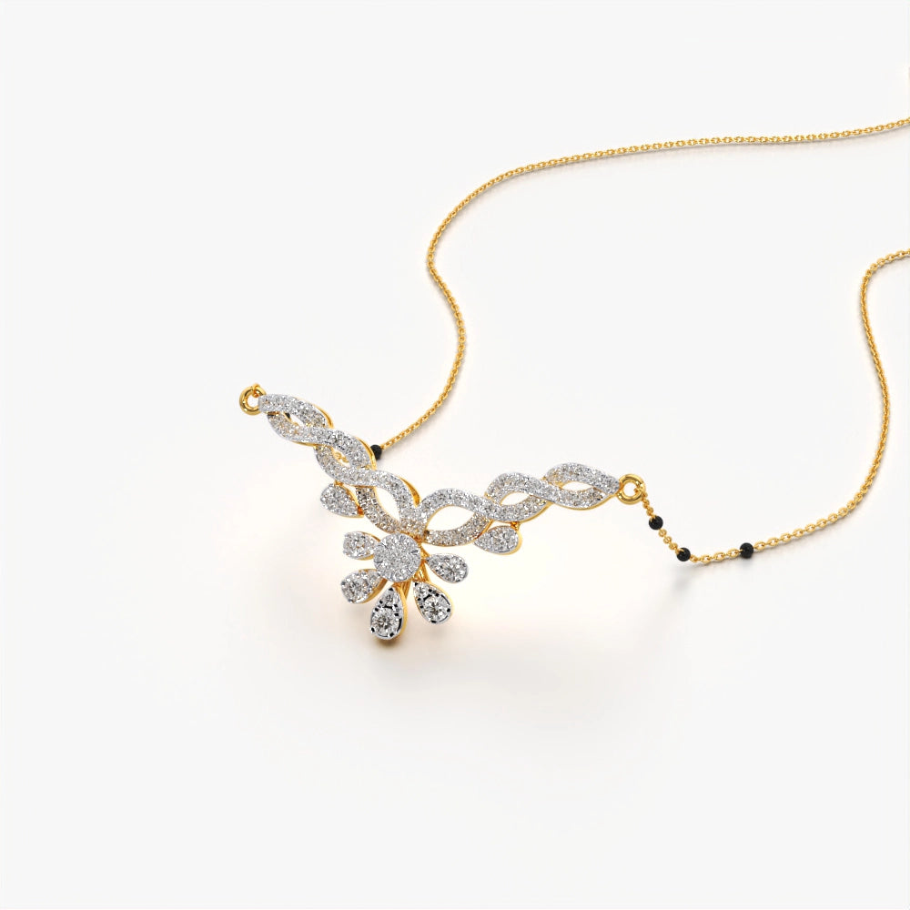 Crystal Floral Vine Mangalsutra