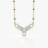 Pave Oval Link Cluster Moissanite Mangalsutra Necklace