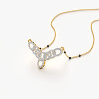 Pave Oval Link Cluster Moissanite Mangalsutra Necklace