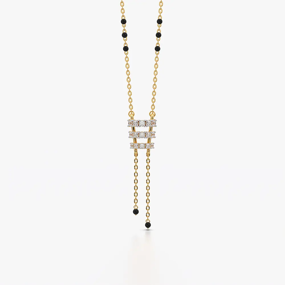 Triple Bar Tassel Drop Mangalsutra Necklace