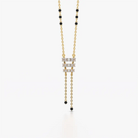 Triple Bar Tassel Drop Mangalsutra Necklace