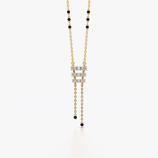 Triple Bar Tassel Drop Mangalsutra Necklace