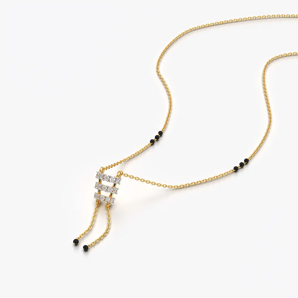 Triple Bar Tassel Drop Mangalsutra Necklace