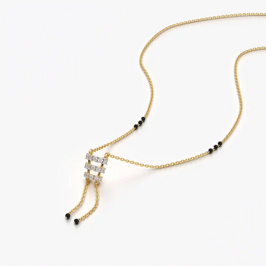Triple Bar Tassel Drop Mangalsutra Necklace