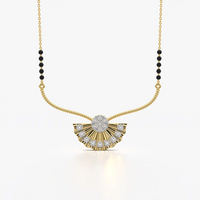 Art Deco Fan Sunburst Mangalsutra Necklace