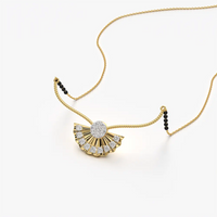 Art Deco Fan Sunburst Mangalsutra Necklace