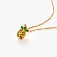 Bezel Pineapple Pendant Necklace