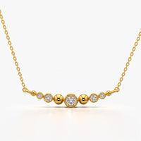 Bezel and Bead Smile Bar Necklace