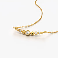 Bezel and Bead Smile Bar Necklace