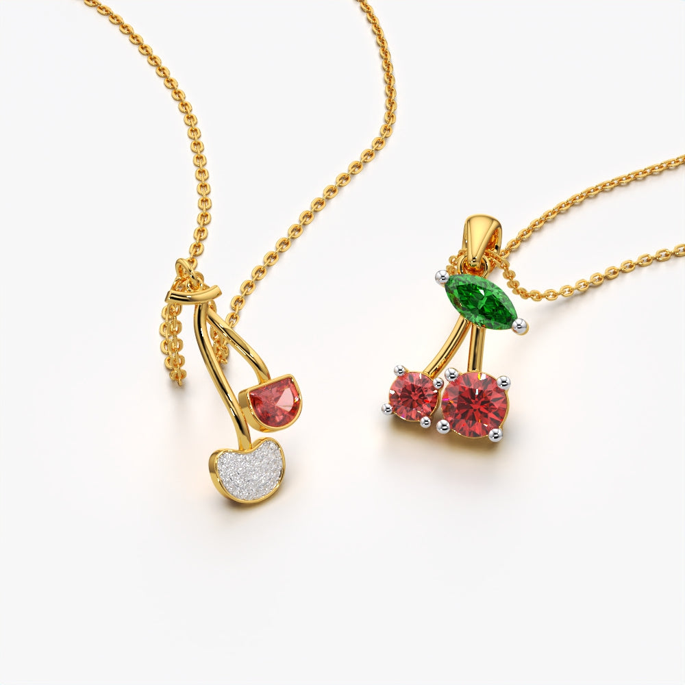 Cute Cherry Pendant Set