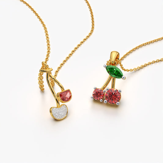 Cute Cherry Pendant Set