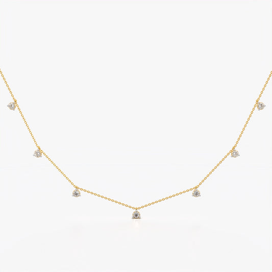 Floating Five-Drop Station Necklace