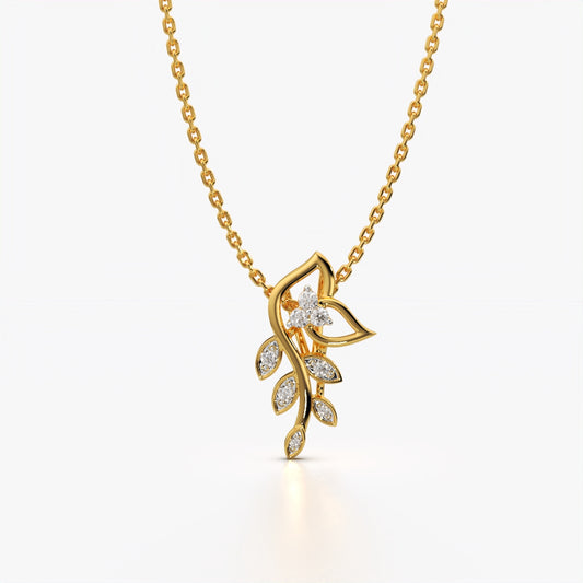 Cascading Vine Leaf Pendant Necklace