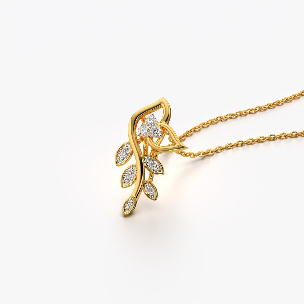 Floral Vine Cascade Pendant Necklace
