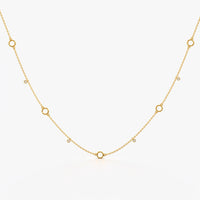 Open Circle Charm Station Necklace