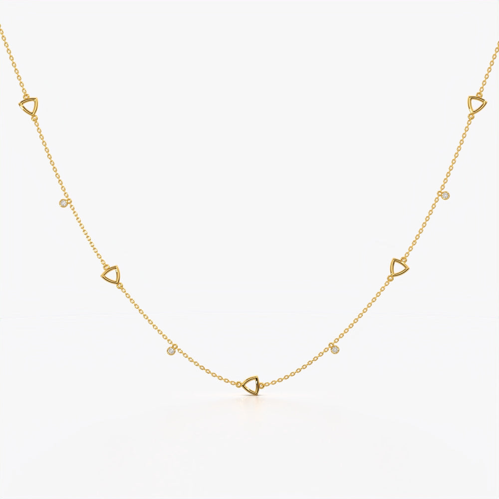 Open Triangle Charm Station Necklace