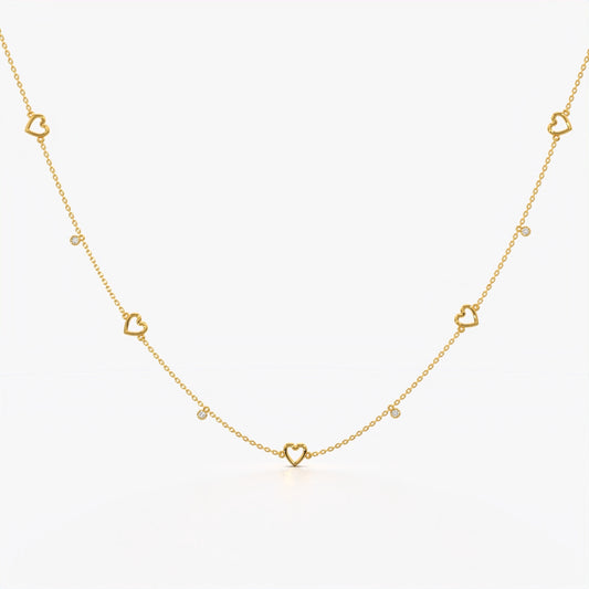 Open Heart Station Necklace
