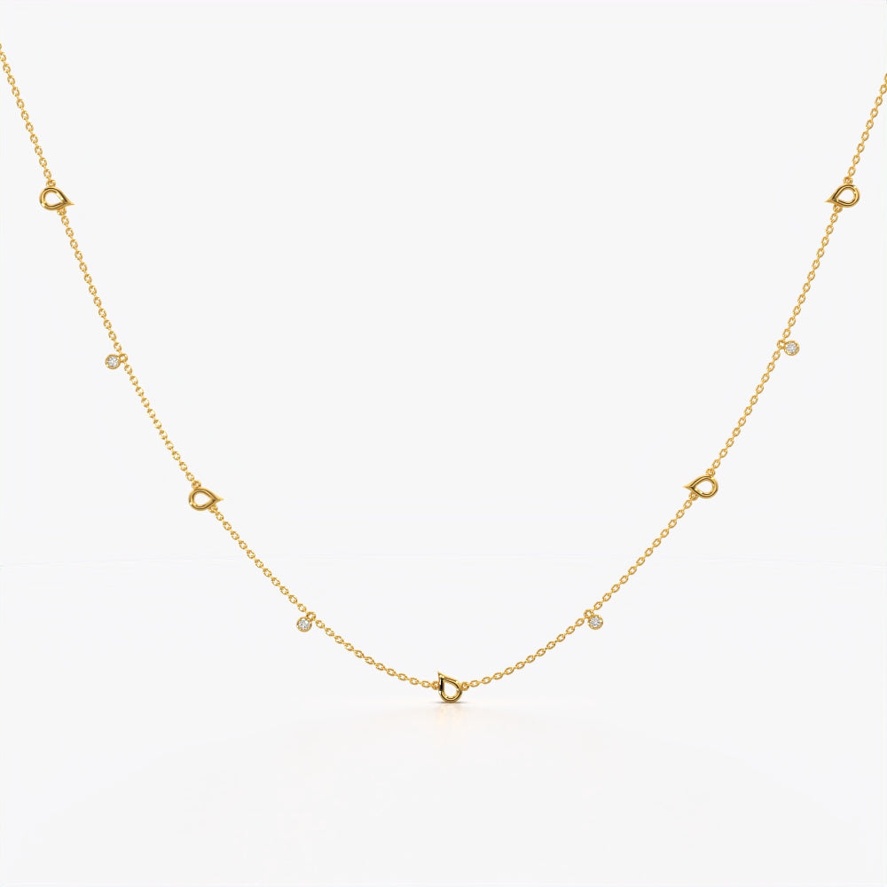 Teardrop Charm Station Necklace