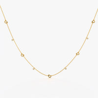 Teardrop Charm Station Necklace