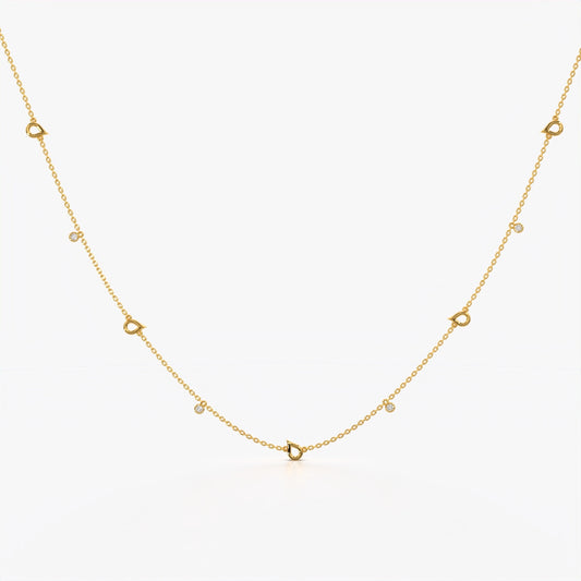Open Teardrop Station Necklace