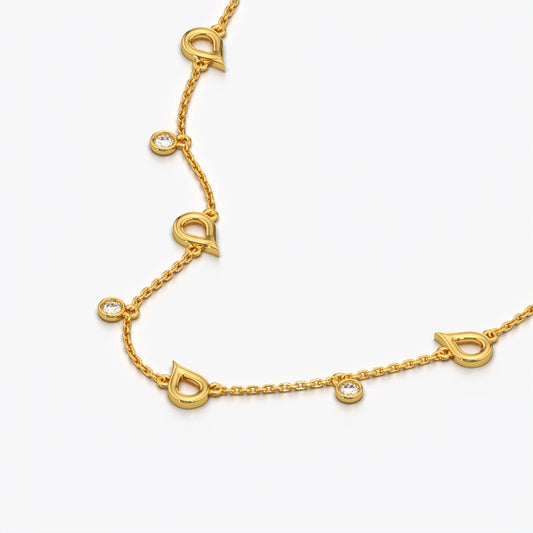 Open Teardrop Station Necklace