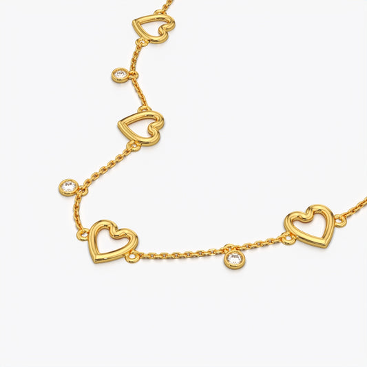 Open Heart Station Necklace