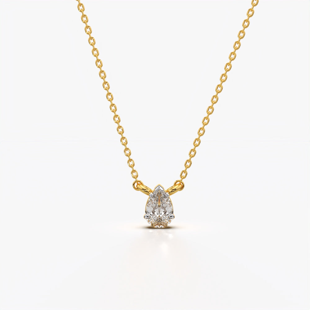 Pear Solitaire Pendant