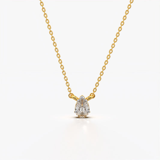 Pear Solitaire Pendant