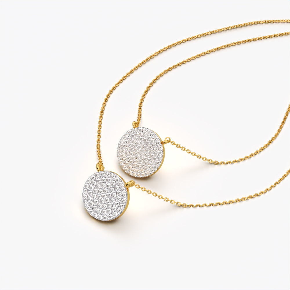 Layered Sparkle Disc Necklace